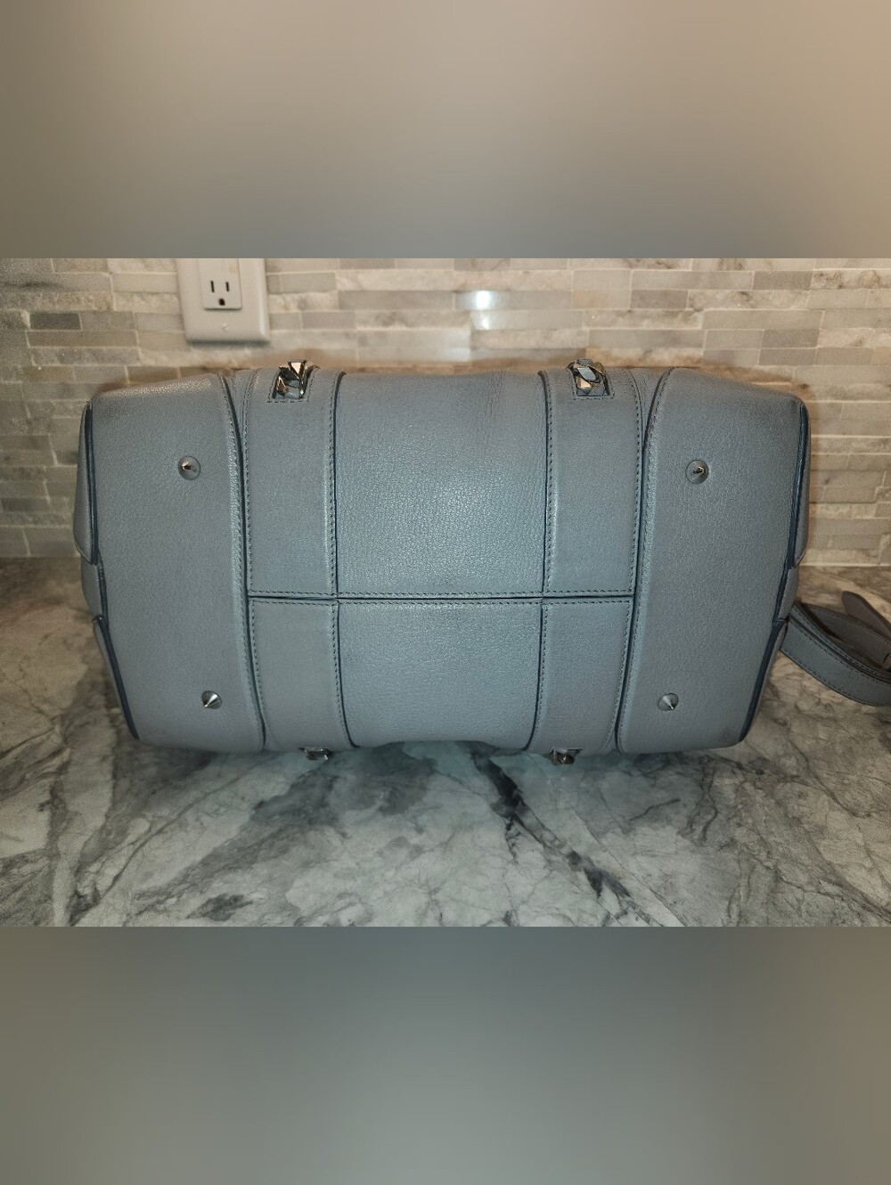 Givenchy Medium Pandora Pure Flap Bag Taupe Grey Leather Authentic - Picture 10 of 16